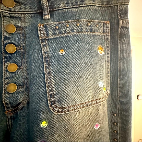 SOLD! Acne printed flared-leg jeans - Picture 4 of 7